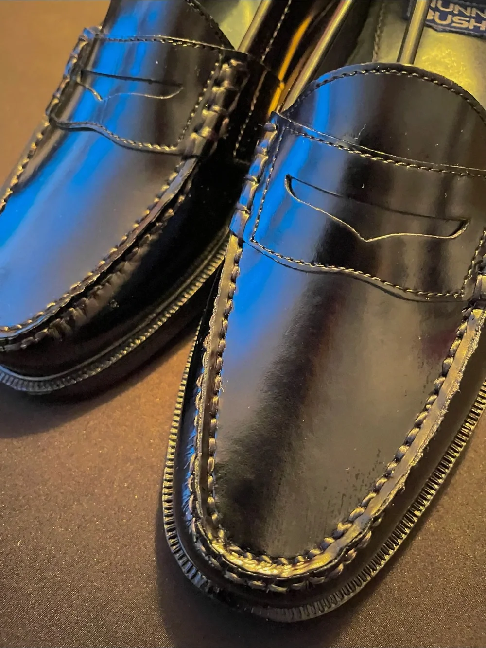 Nunn Bush Black Leather Penny Loafers. Size 10.5M